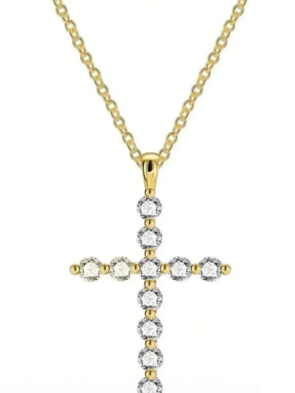 Gold Cross Necklace Q790